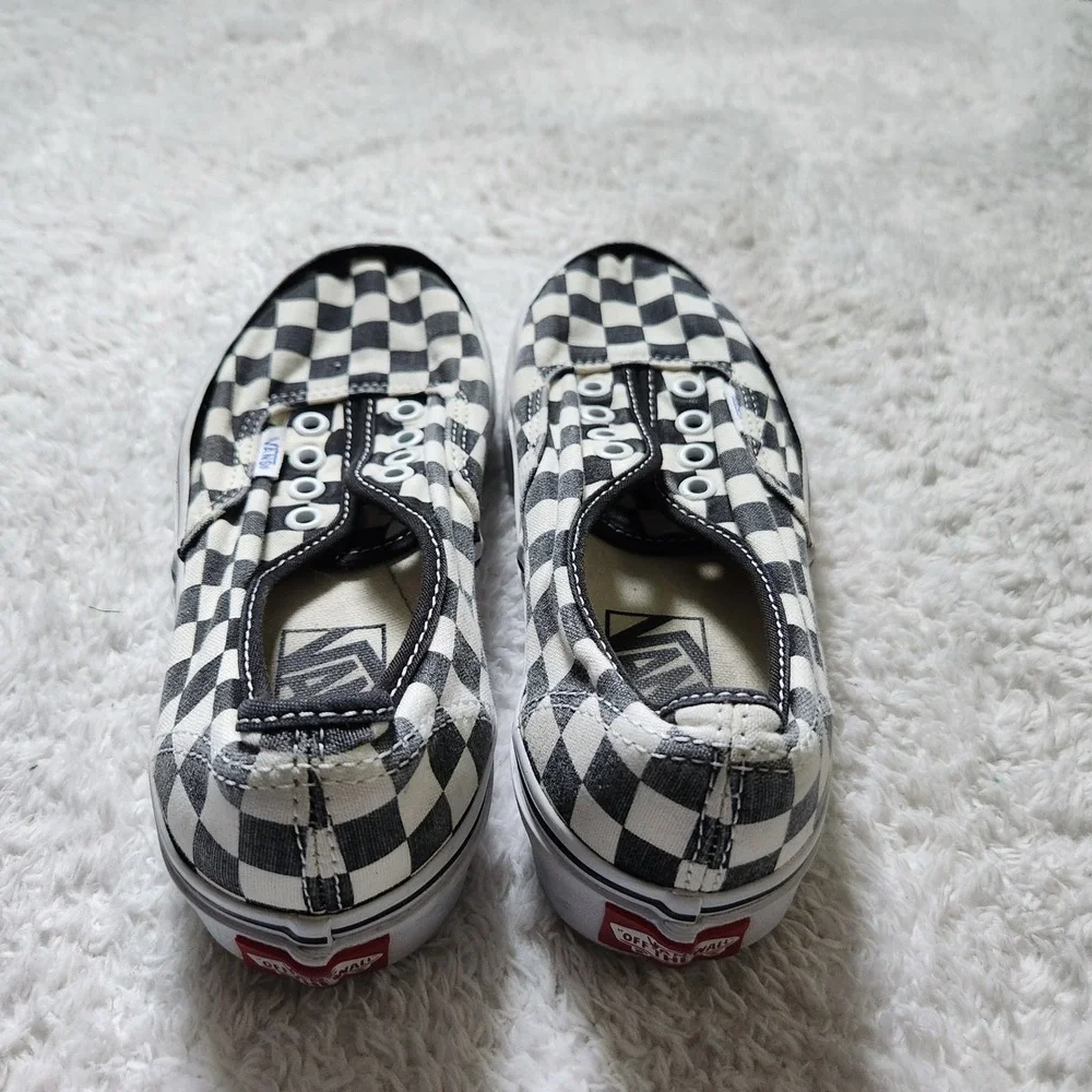 Vans Authentic Checkerboard Black White Kids Sneakers 3.5 Men 5 Women
